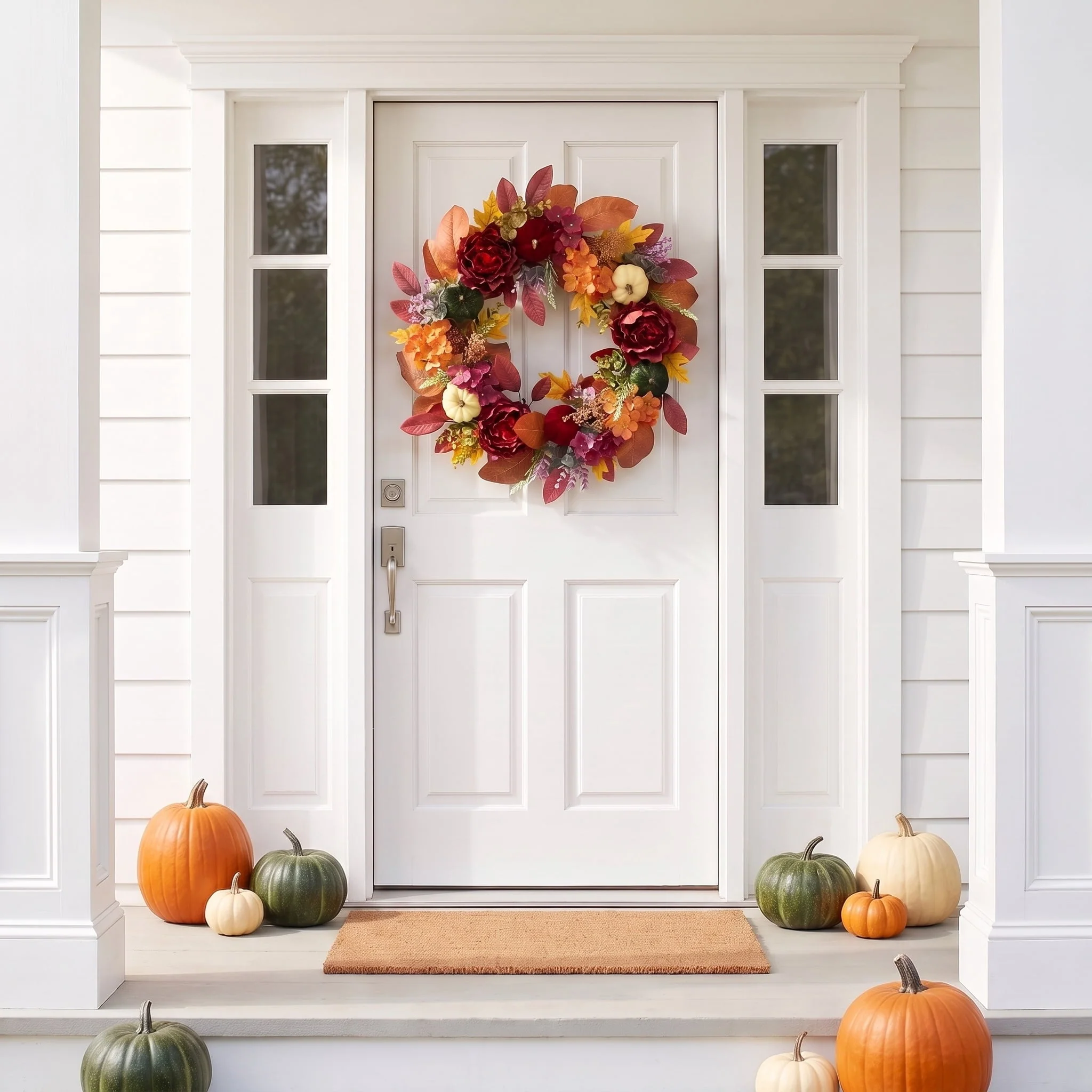 Peonies and Hydrangeas Wreath, Multicolor, 24", Fall by Way To Celebrate - Image 2