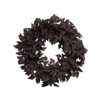 My Texas House Halloween Layered Foliage Wreath, Plum, 24"