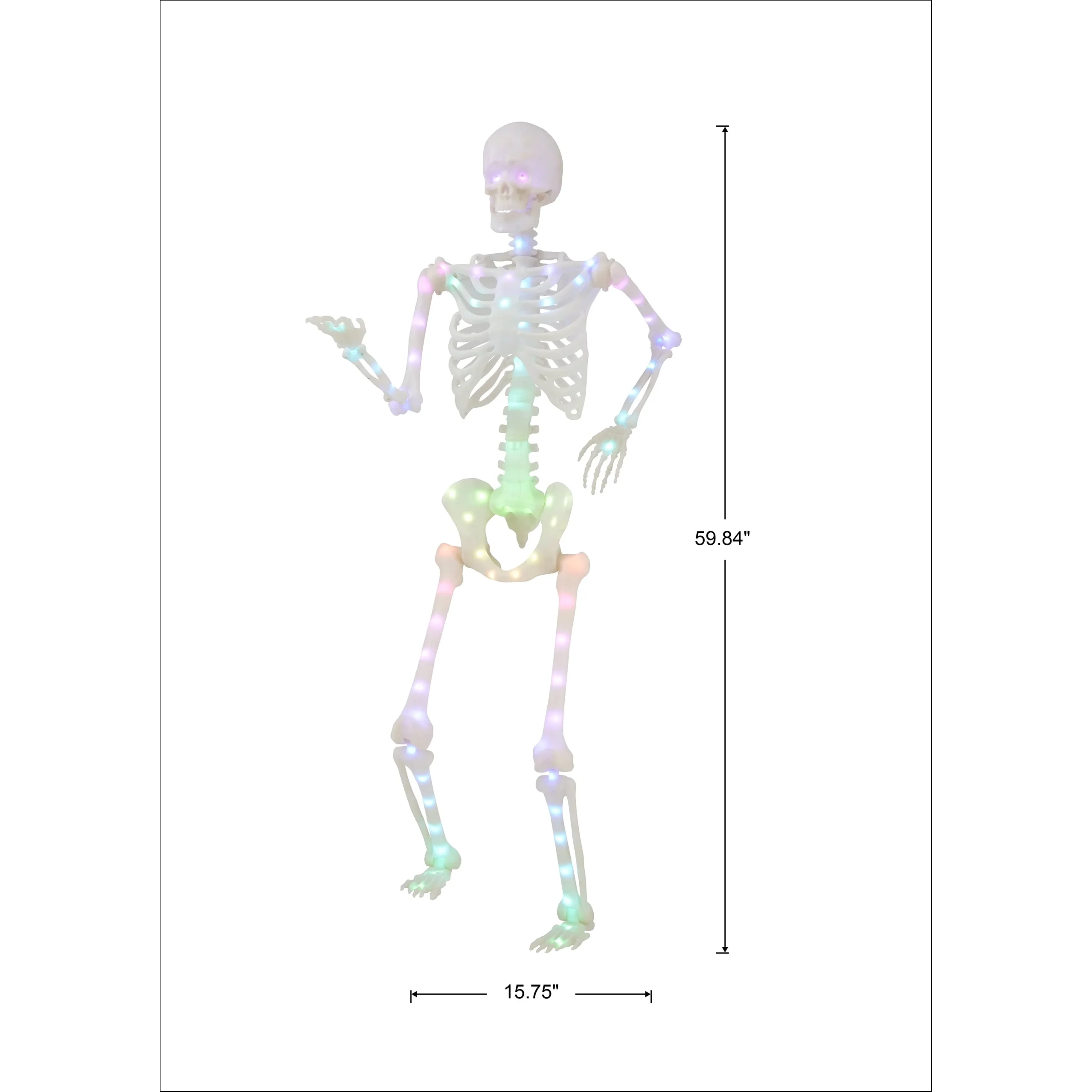Light-Up LED Poseable Skeleton, Multicolor, 5', Halloween by Way To Celebrate - Image 6