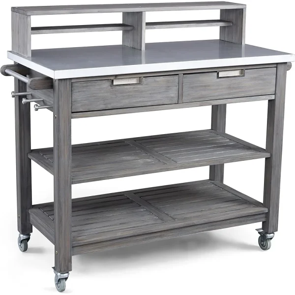 Maho Solid Teak Outdoor Potting Bench - Gray
